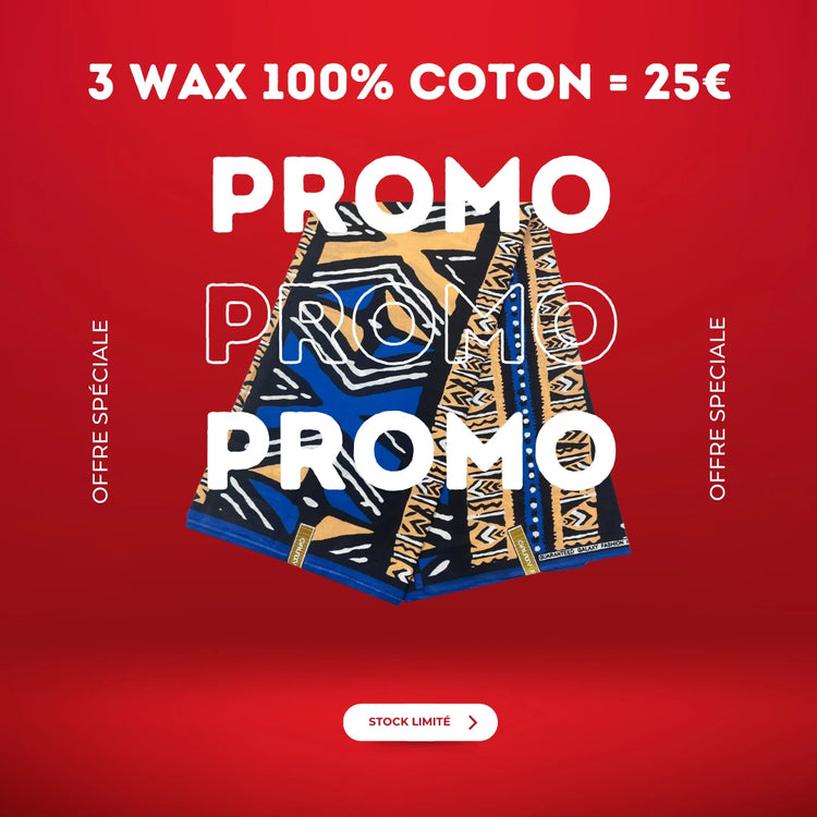 Pagne Africain Wax 100% coton à 10€.