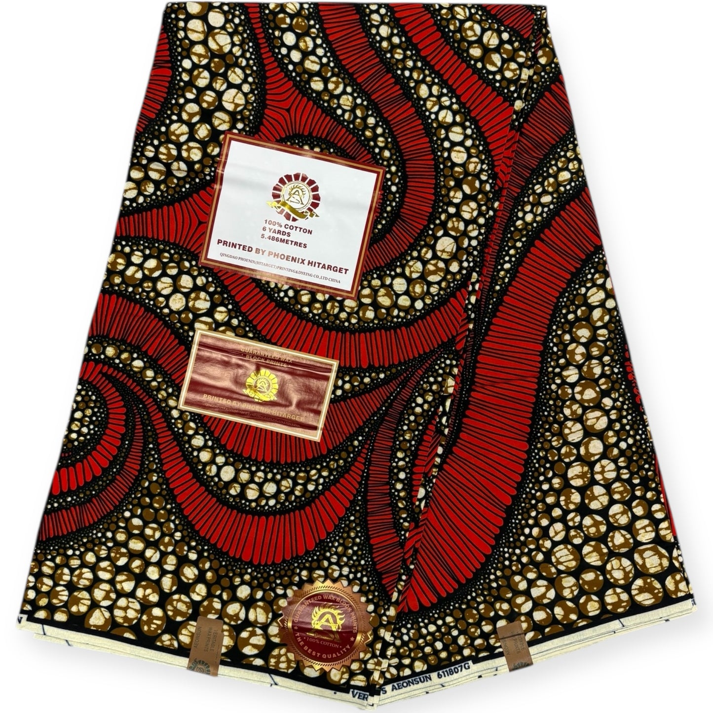 Wax Hitarget 6 Yards - 100% Coton - Marron et Orange - Soumawax Soumawax