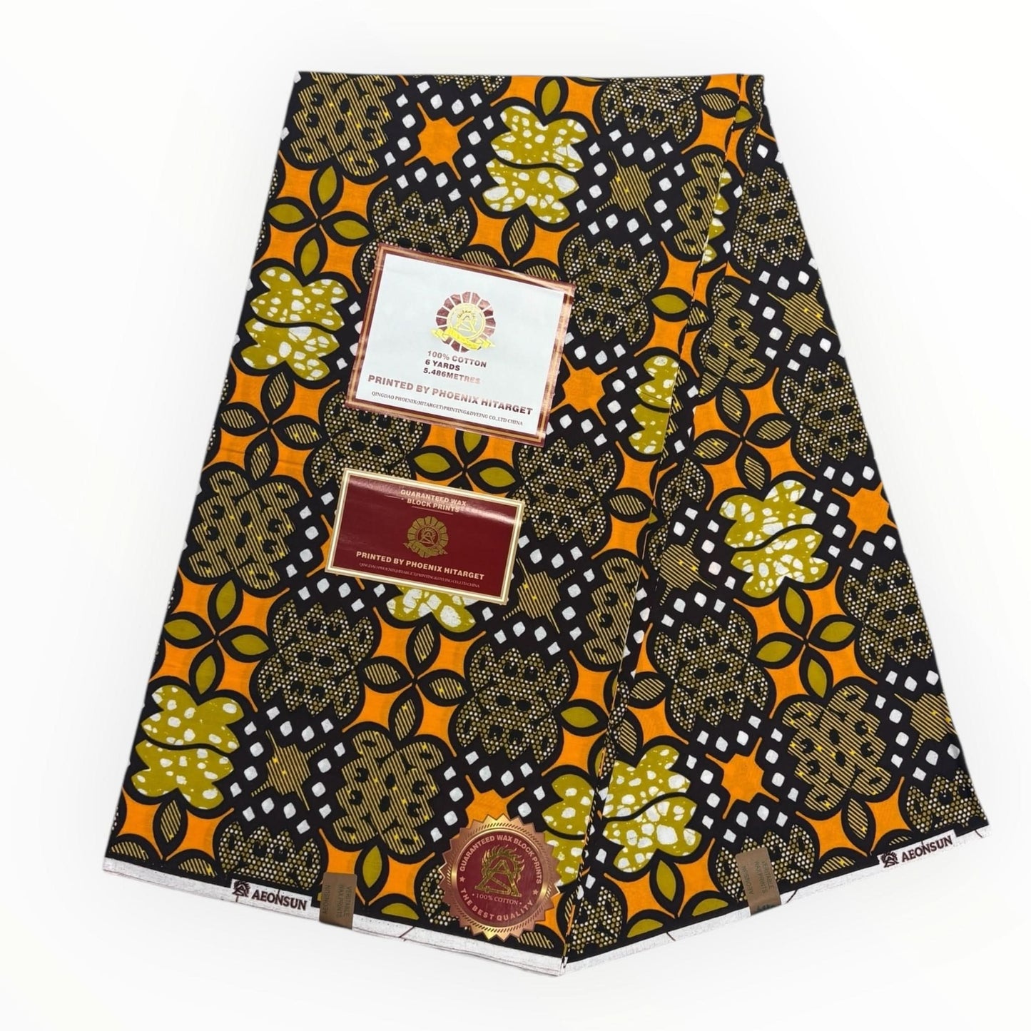 Wax Hitarget 6 Yards - 100% Coton - Orange - Soumawax Soumawax