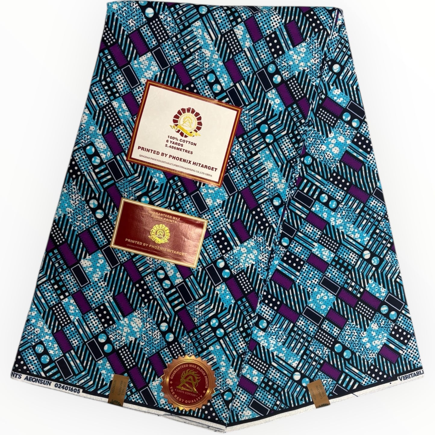 Wax Hitarget 6 Yards - 100% Cotton - Blue and Purple