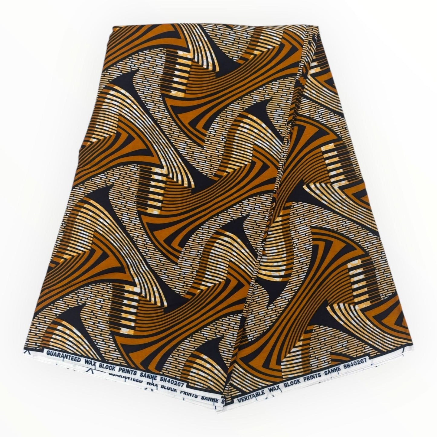 Wax Pagne Africain 6 Yards - 100% Coton - Marron - Soumawax Soumawax
