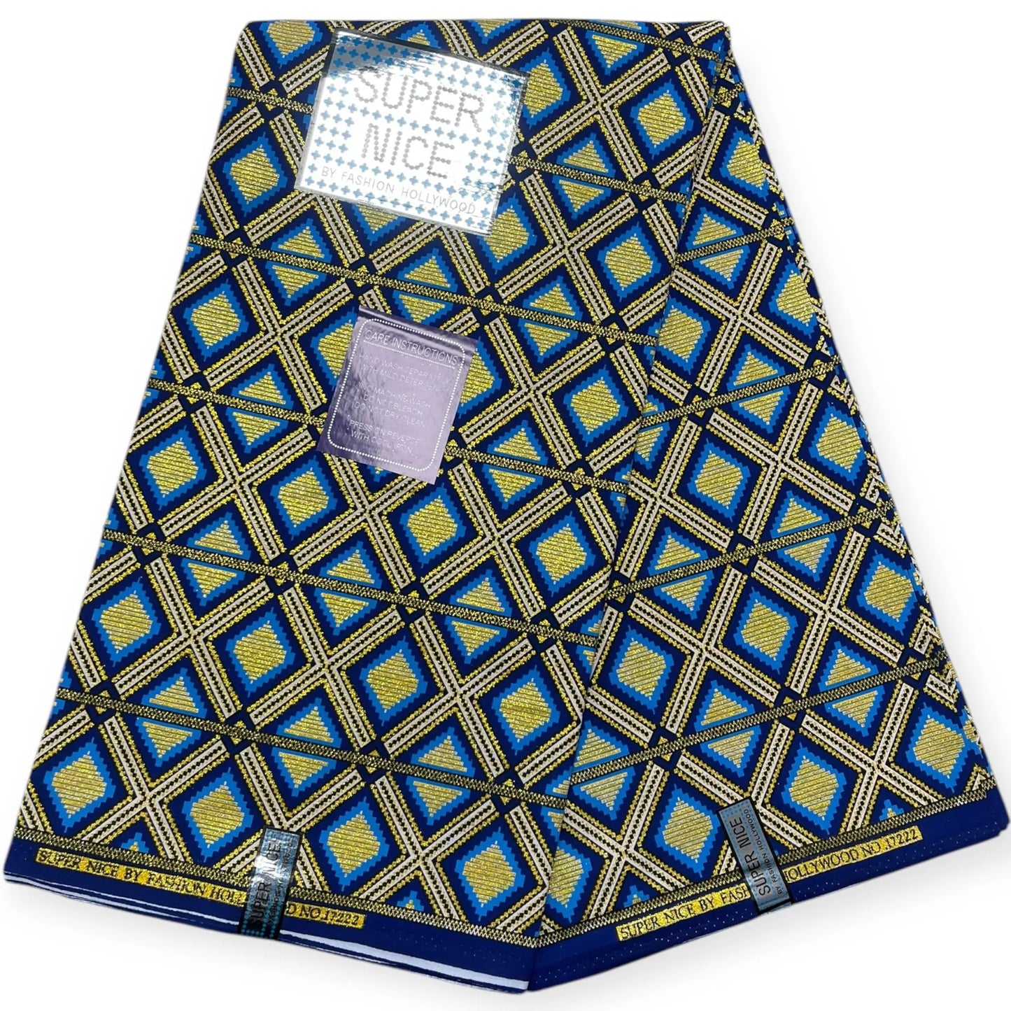 Wax Brillant Super Nice 6 Yards - Bleu et Or Soumawax