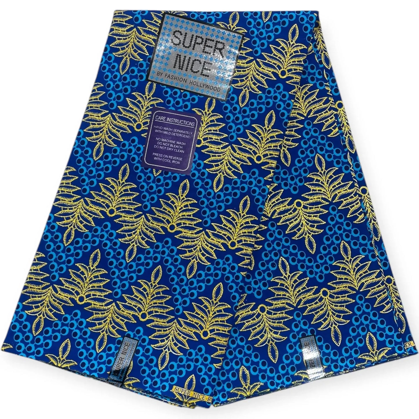 Wax Brillant Super Nice 6 Yards - Bleu et Or Soumawax