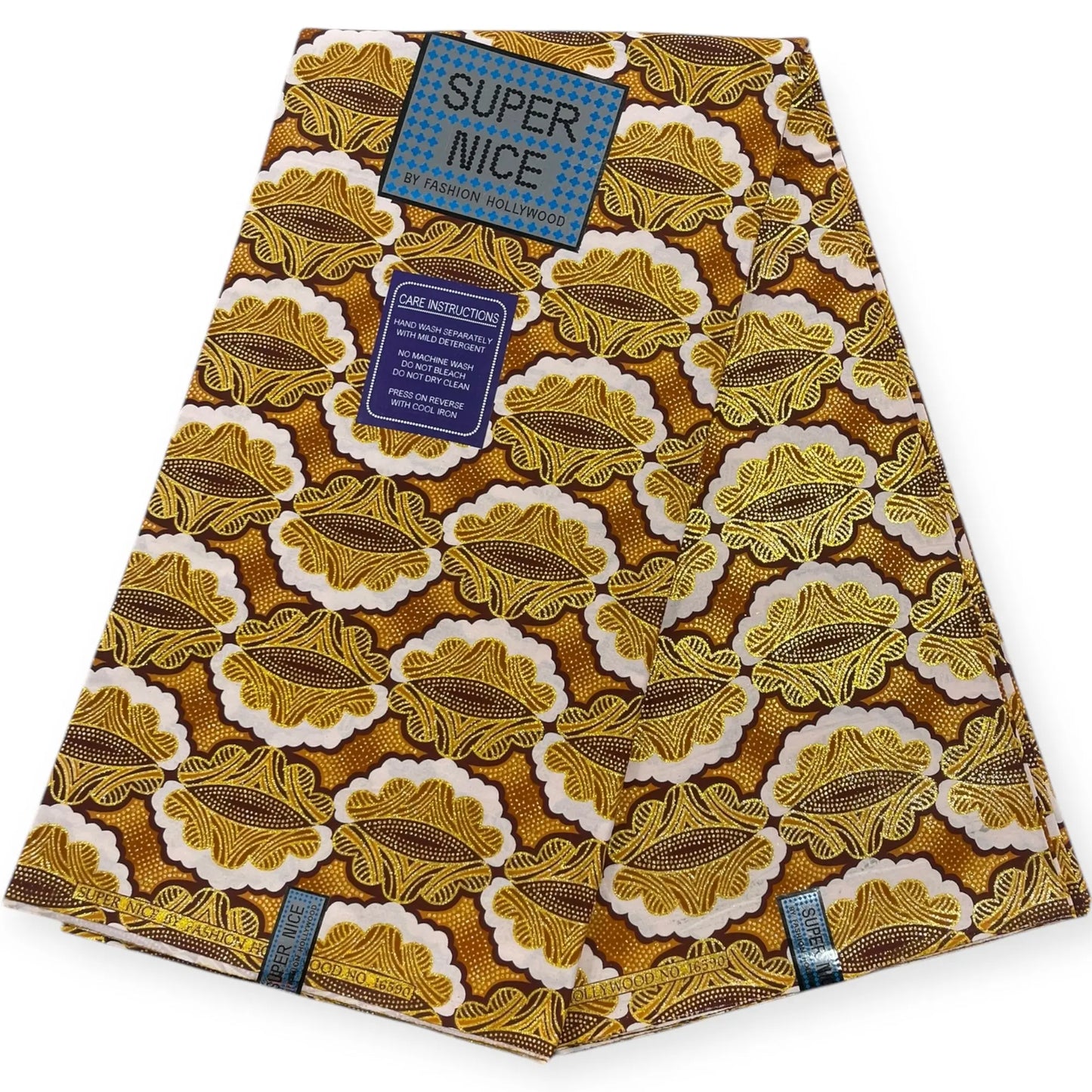 Wax Brillant Super Nice 6 Yards - Marron, Bronze et Or Soumawax