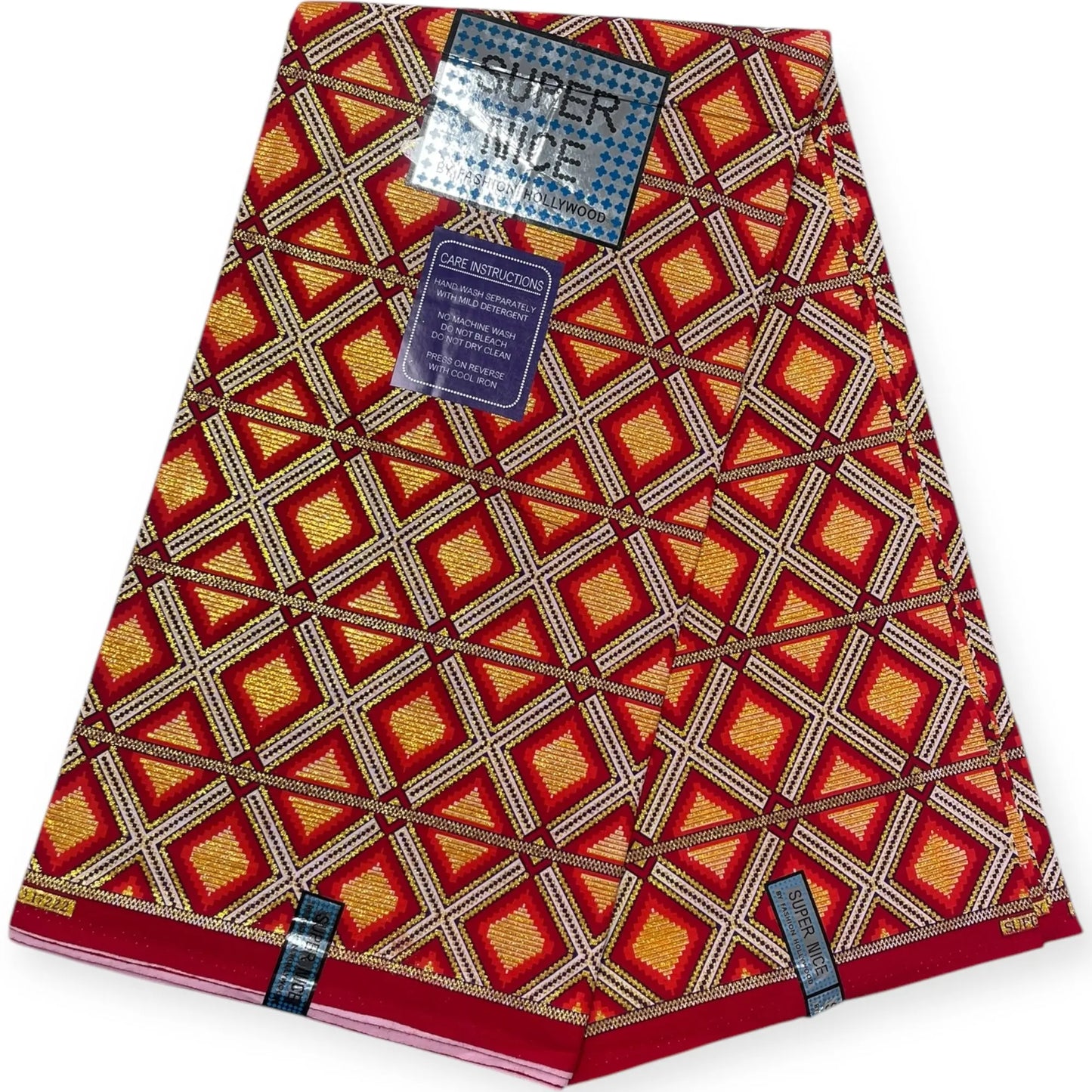 Wax Brillant Super Nice 6 Yards - Rouge et Or Soumawax