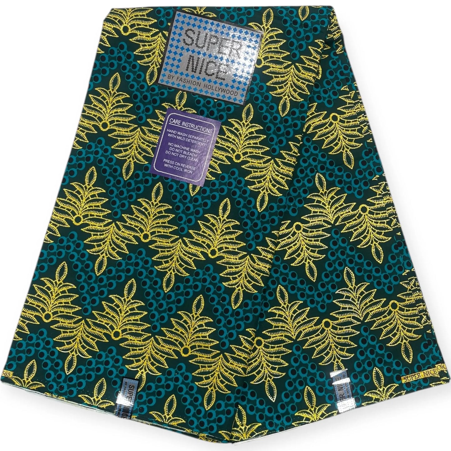 Wax Brillant Super Nice 6 Yards - Vert et Or Soumawax