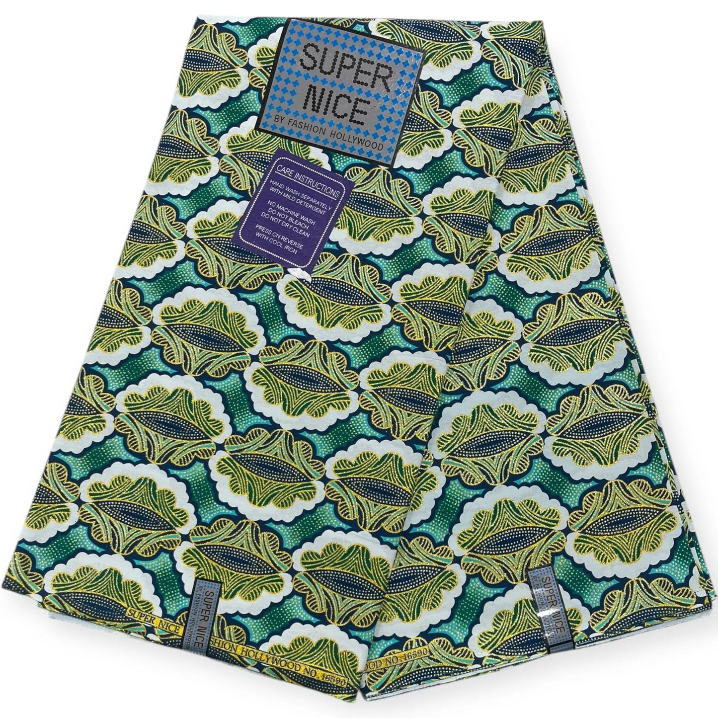 Wax Brillant Super Nice 6 Yards - Vert et Or Soumawax