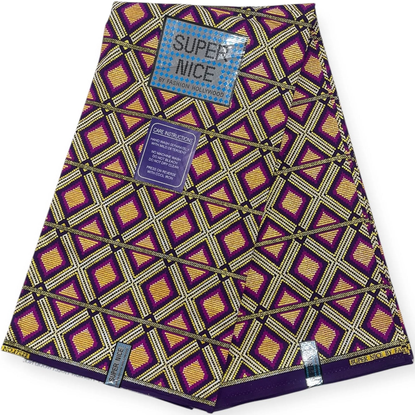 Wax Brillant Super Nice 6 Yards - Violet et Or Soumawax