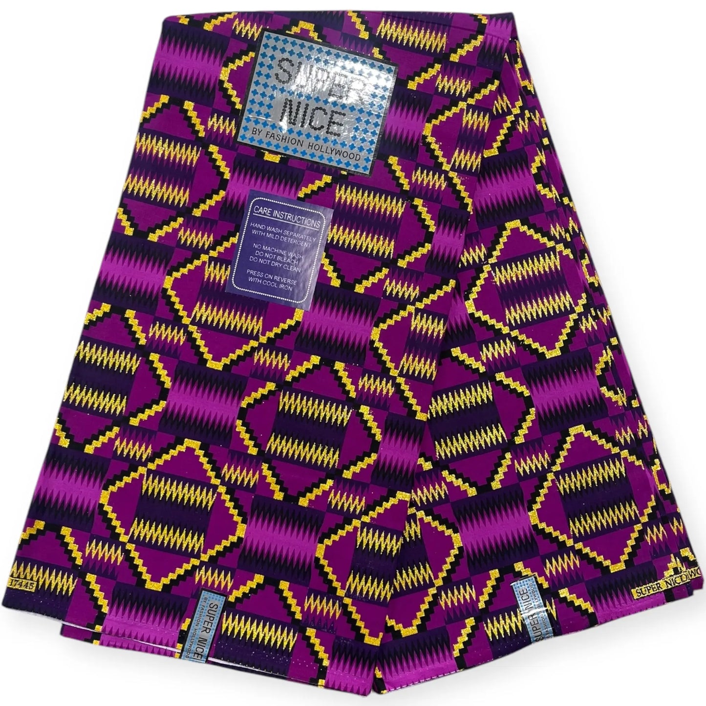 Wax Brillant Super Nice 6 Yards - Violet, Noir et Or Soumawax