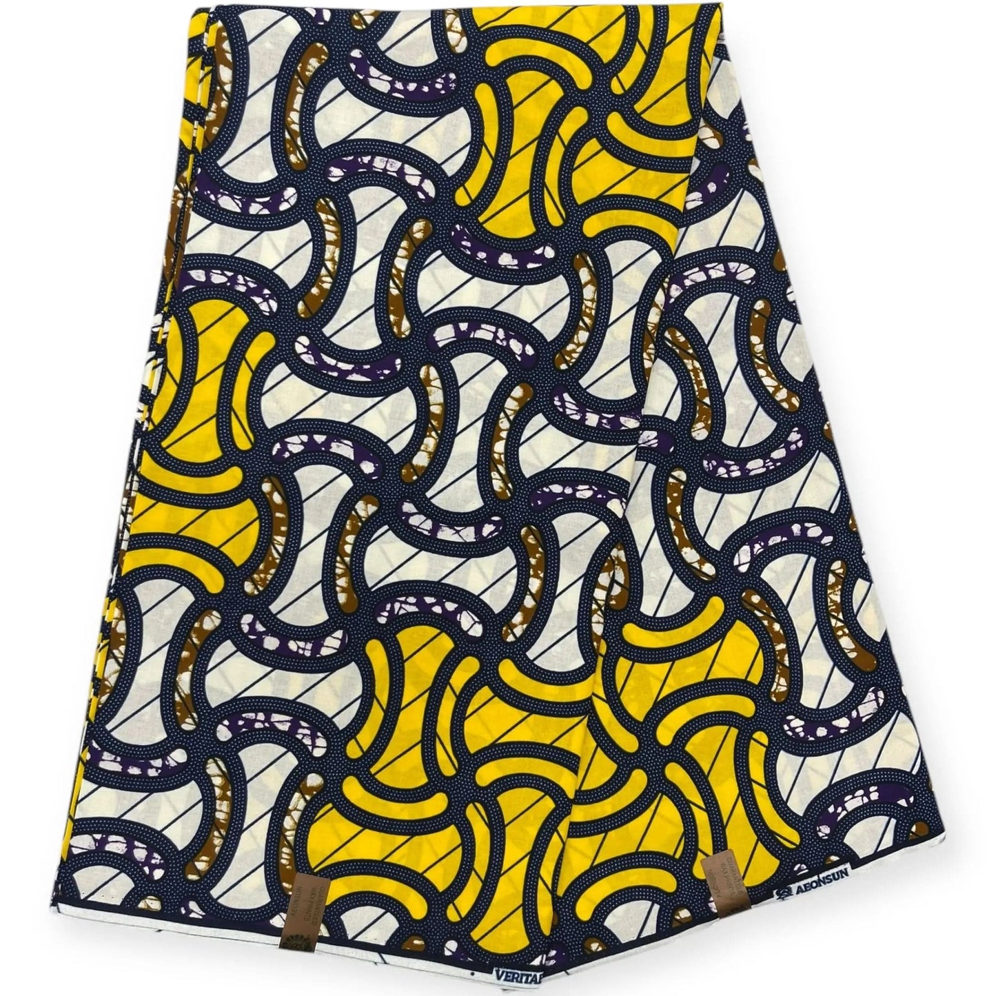 Wax Hitarget 6 Yards - 100% Coton - Jaune, Marron, Violet & Blanc Soumawax Soumawax