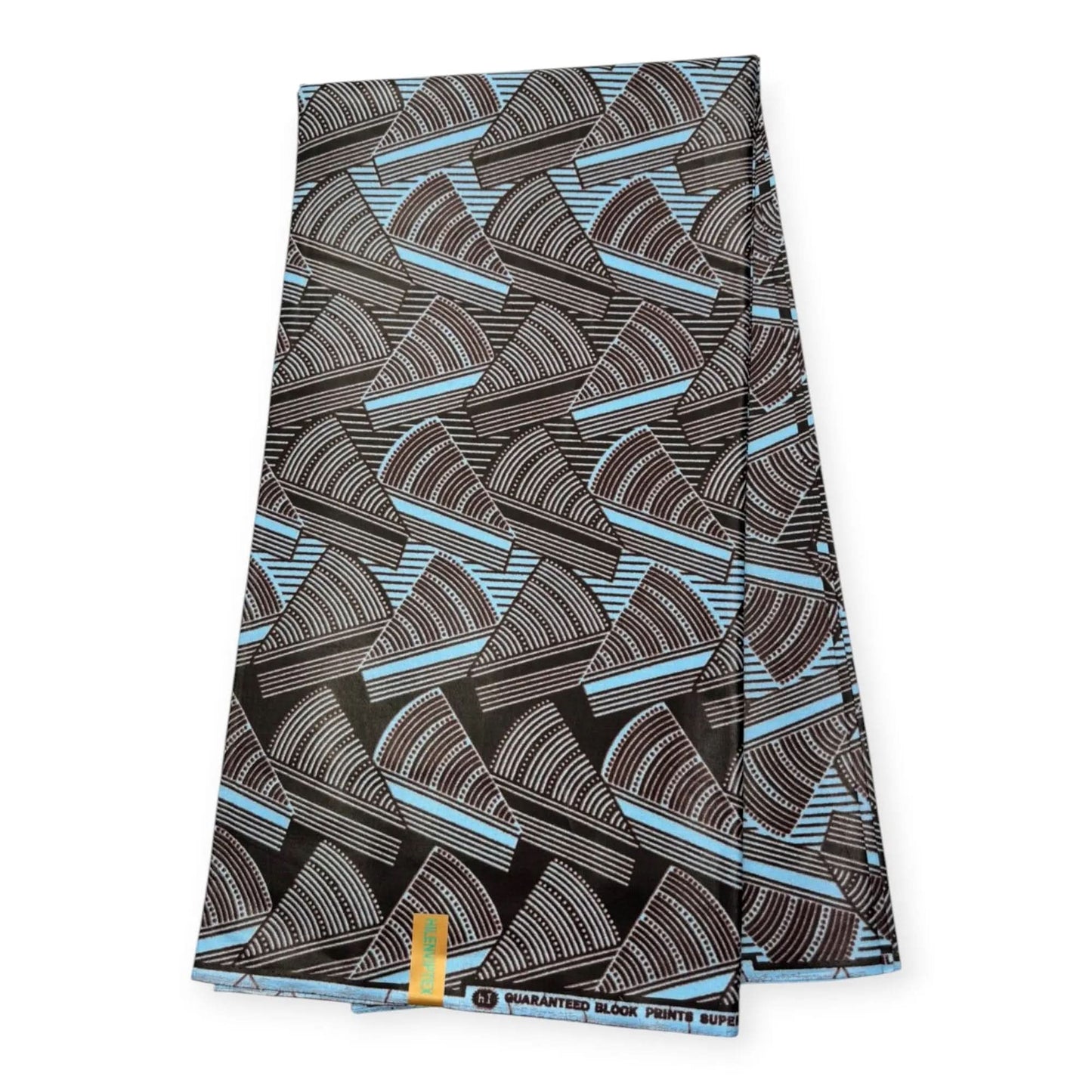 Wax Pagne Africain 6 Yards - 100% Coton - Bleu & Marron Soumawax Soumawax