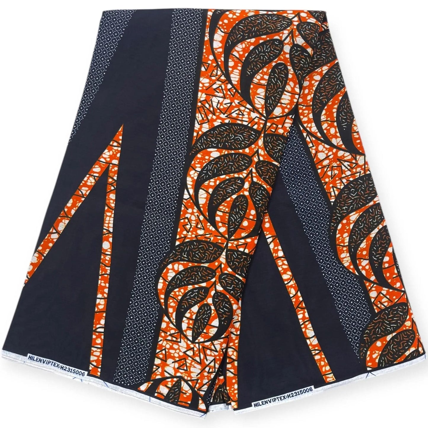 Wax Pagne Africain 6 Yards - 100% Coton - Bleu & Orange Soumawax Soumawax