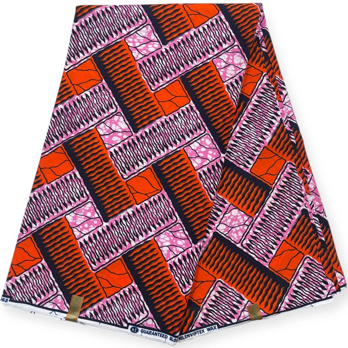 Wax Pagne Africain 6 Yards - 100% Coton - Rose & Orange Soumawax
