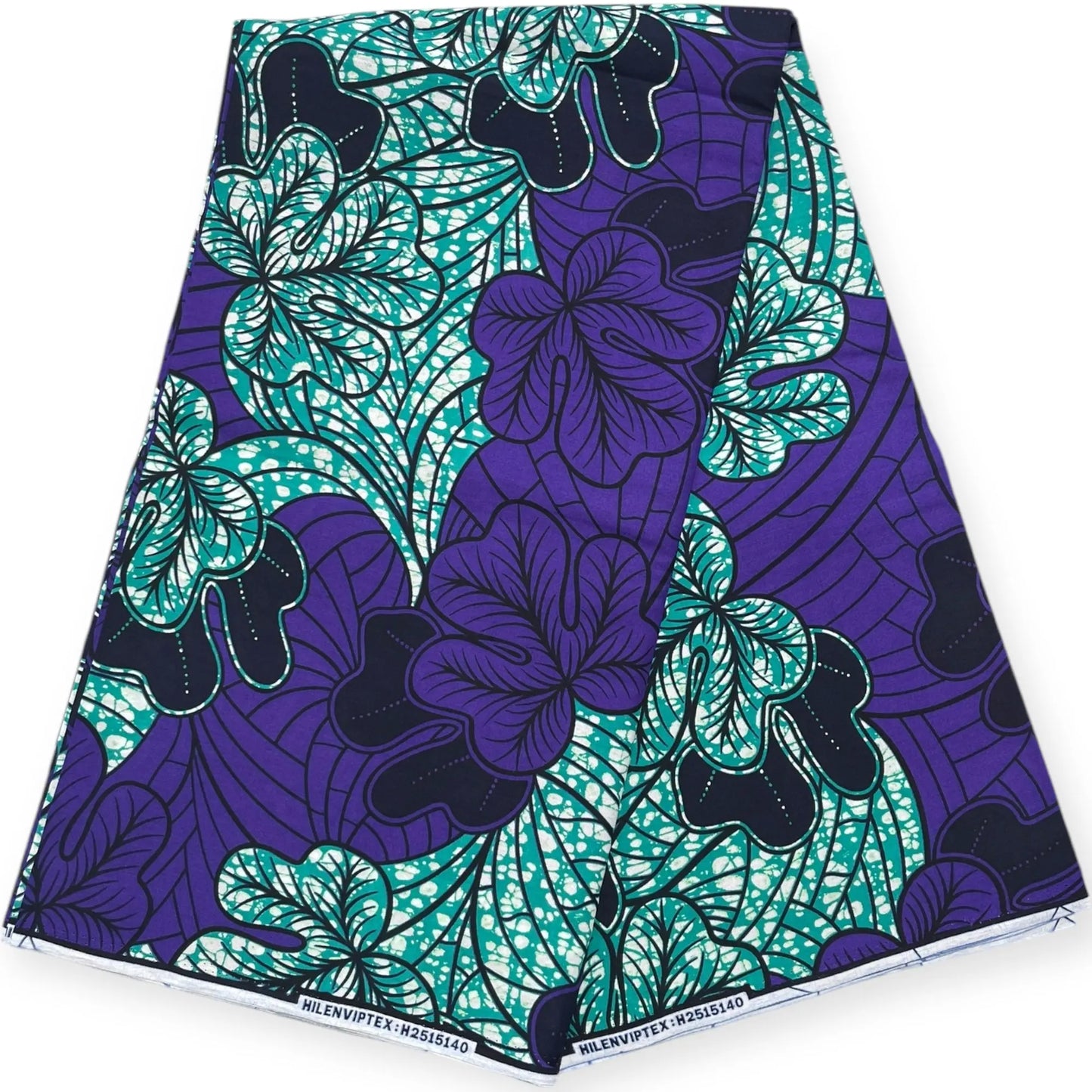 Wax Pagne Africain 6 Yards - 100% Coton - Turquoise & Violet Soumawax