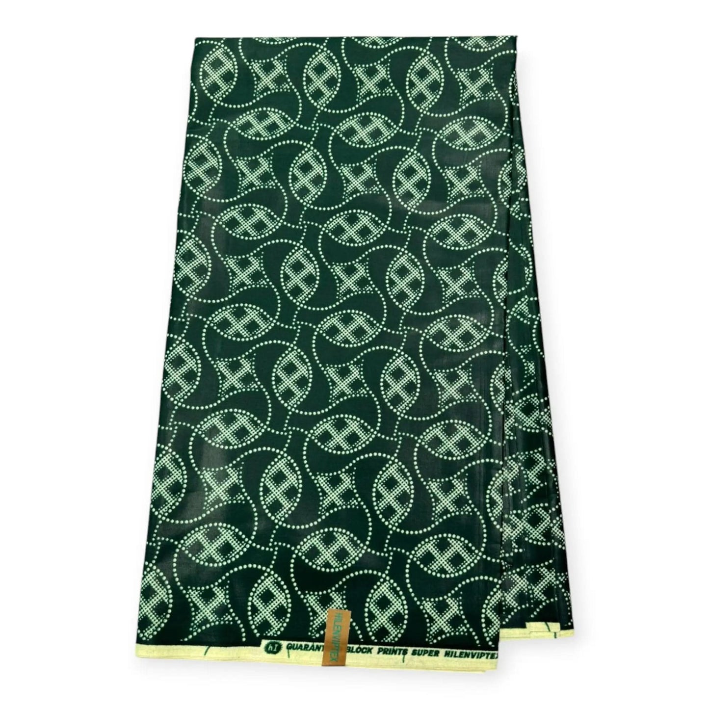 Wax Pagne Africain 6 Yards - 100% Coton - Vert - Satiné Soumawax Soumawax