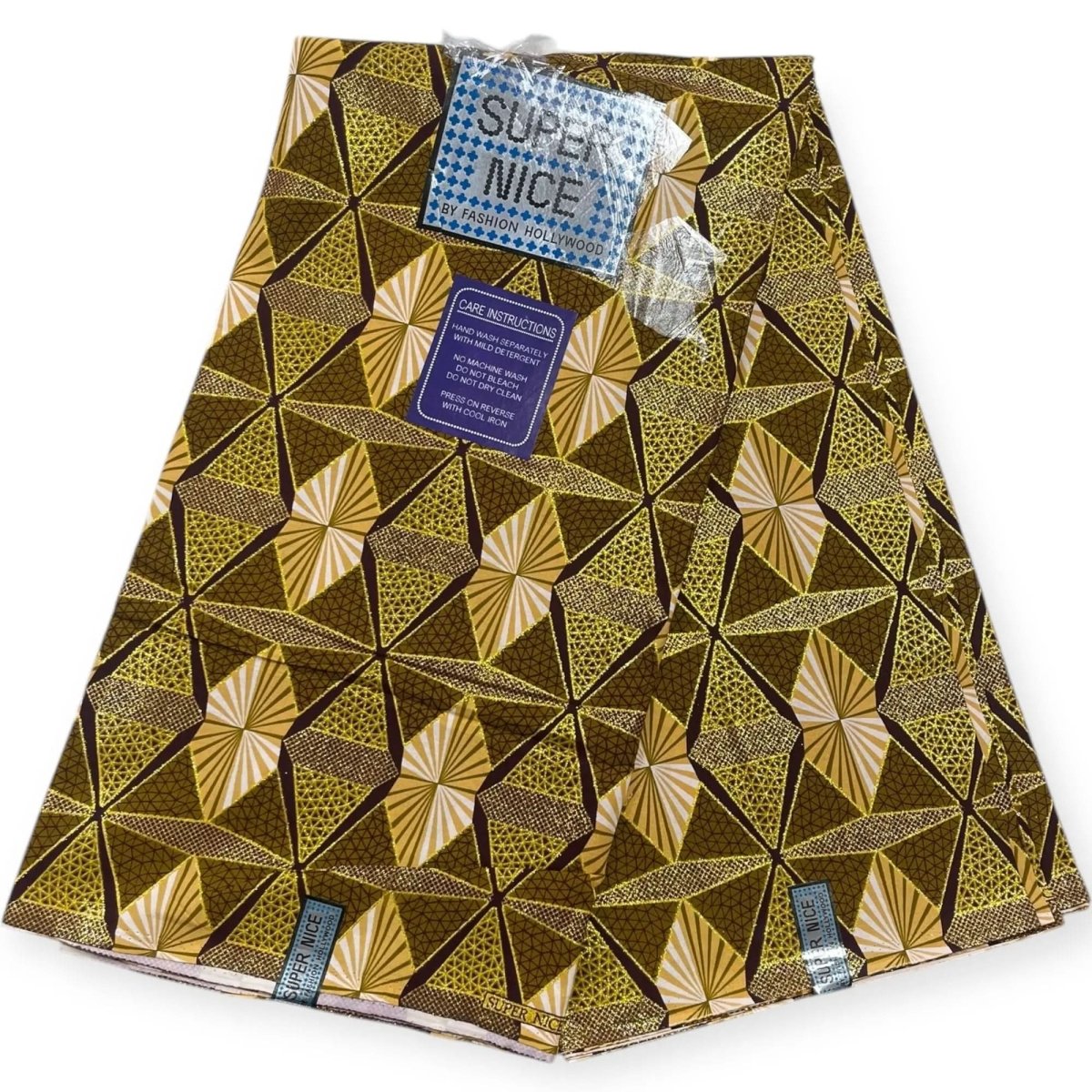 Pagne Wax Brillant Super Nice 6 Yards - Marron et Or Soumawax Soumawax