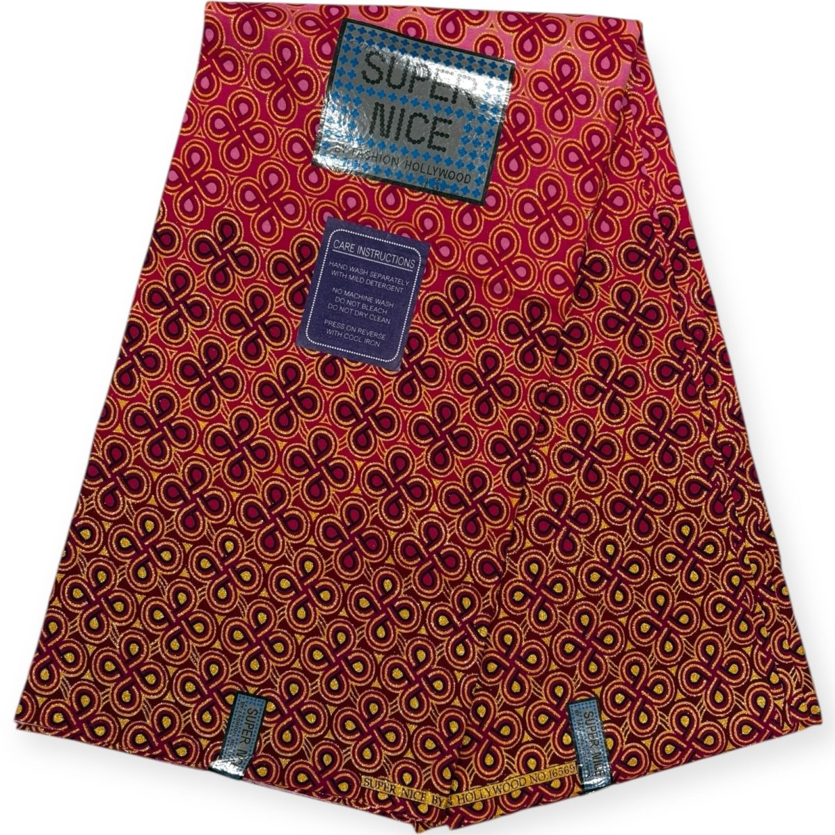 Pagne Wax Brillant Super Nice 6 Yards - Rose et Or - Soumawax Soumawax