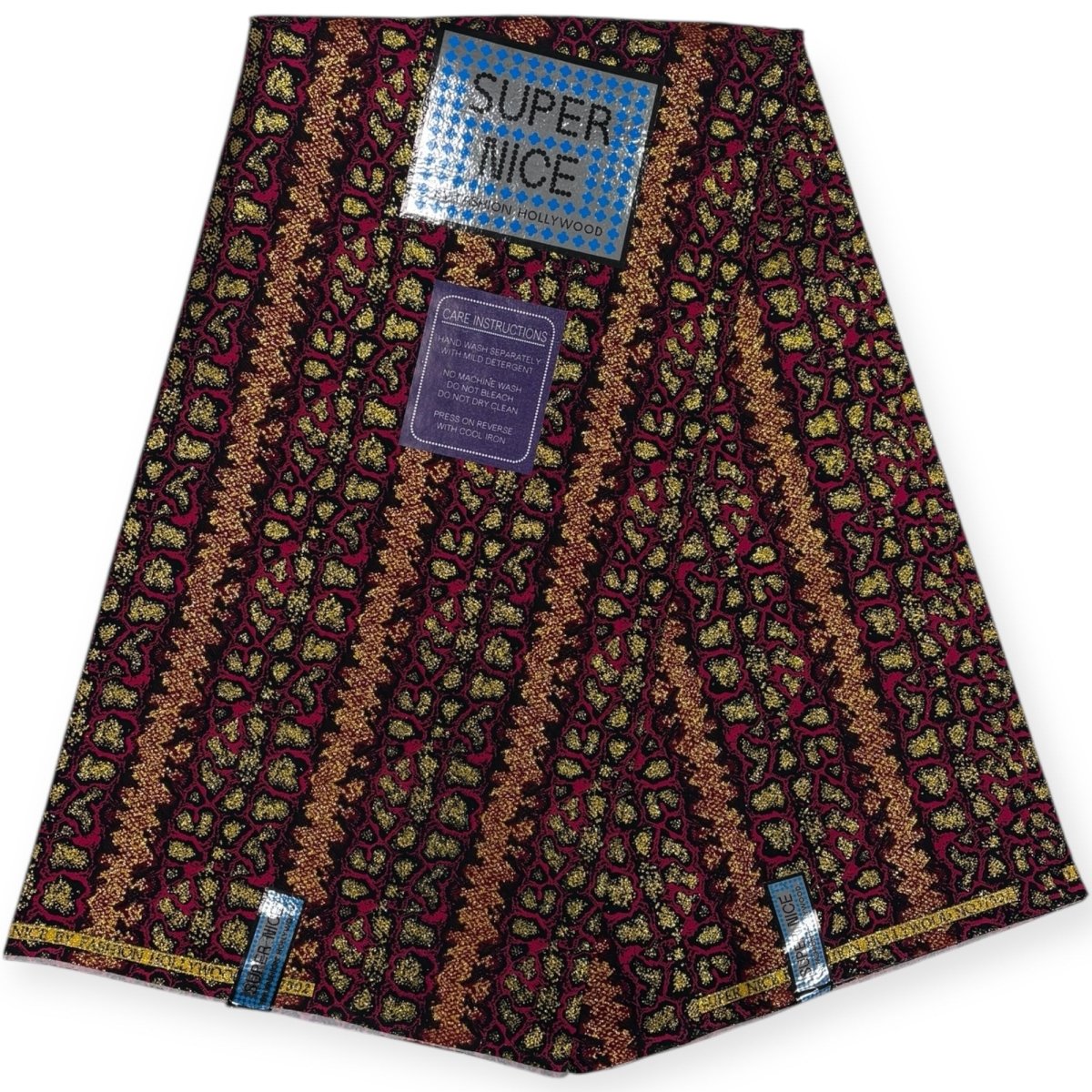 Pagne Wax Brillant Super Nice 6 Yards - Rose et Or - Soumawax Soumawax