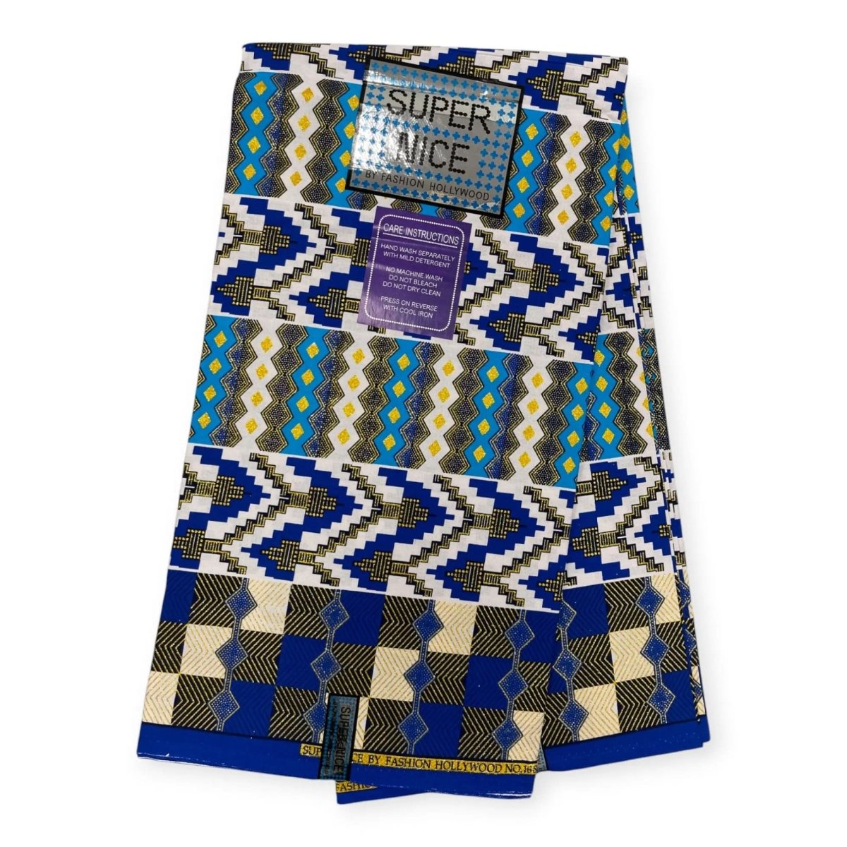 Wax Brillant Super Nice 6 Yards - Bleu & Blanc - Soumawax Soumawax