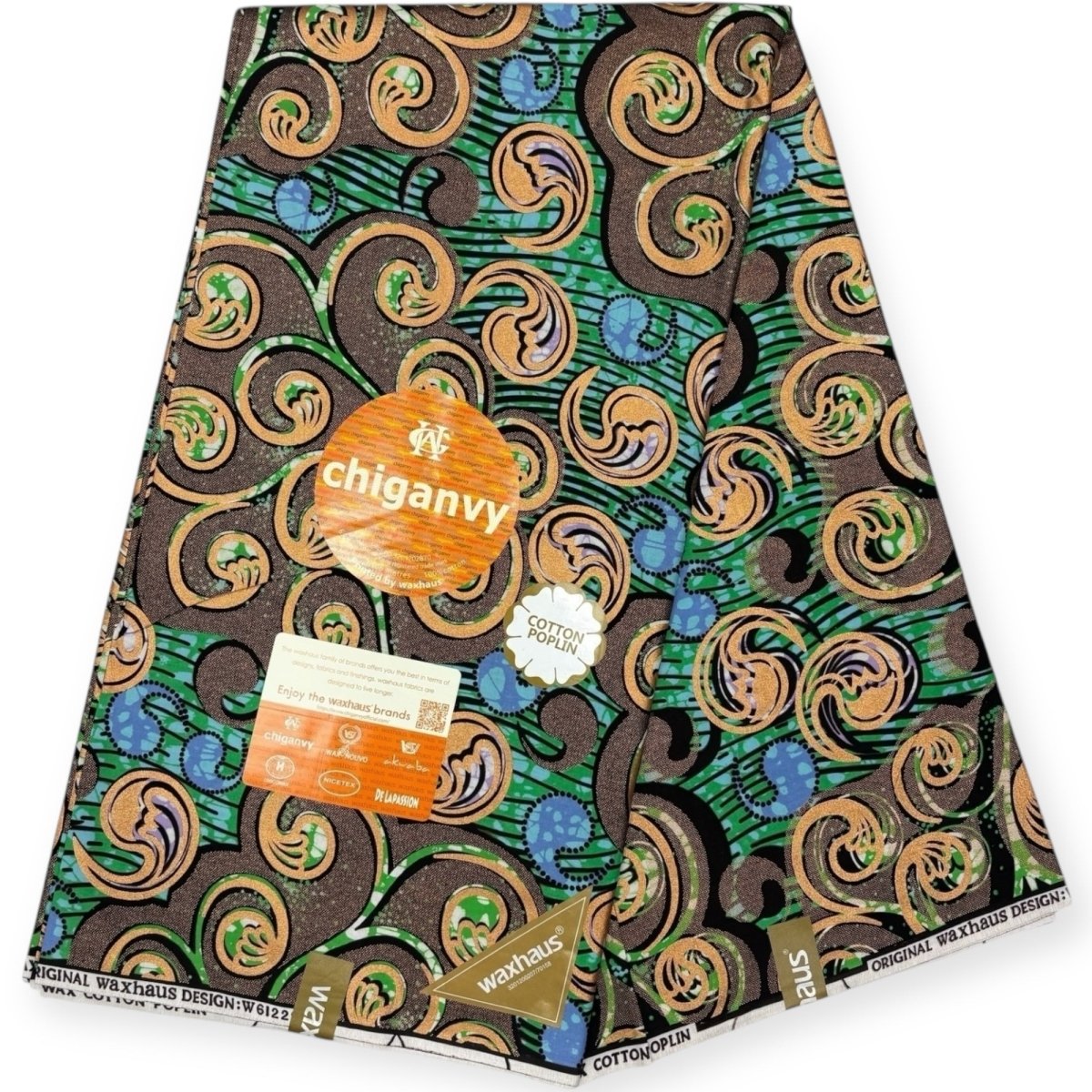 Wax Demi Super Chiganvy Brillant 6 Yards - 100% Coton - Marron - Soumawax Soumawax
