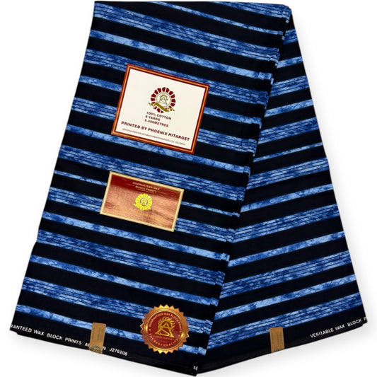 Wax motif Lepi Hitarget 6 Yards - 100% Coton - Bleu - Soumawax Soumawax