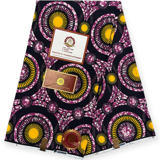 Wax Hitarget 6 Yards - 100% Coton - Rose et Jaune - Soumawax Soumawax