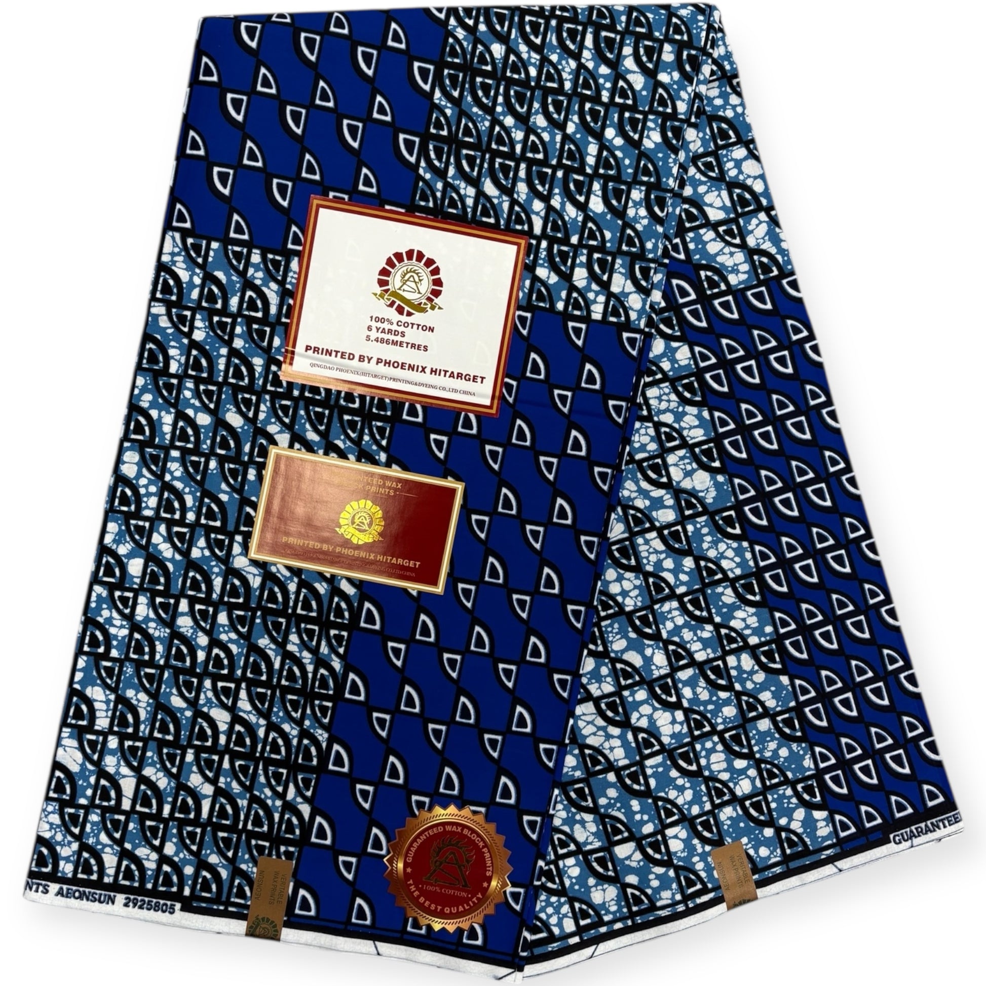 Wax Hitarget 6 Yards - 100% Coton - Bleu - Soumawax