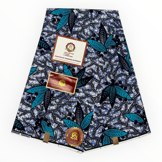 Wax Hitarget 6 Yards - 100% cotone - Blu