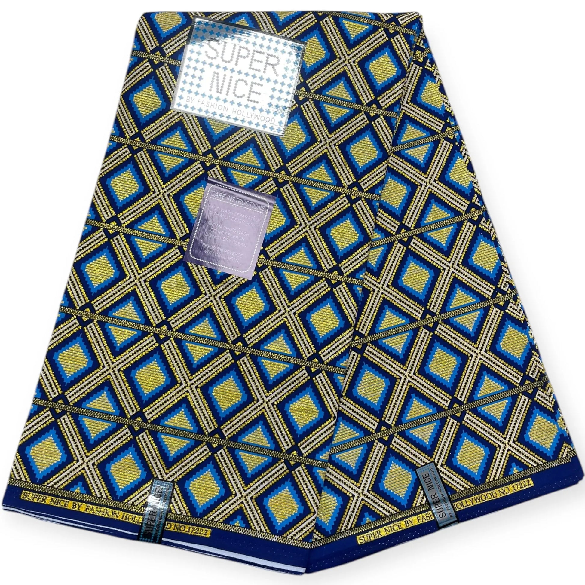 Wax Brillant Super Nice 6 Yards - Bleu et Or Soumawax