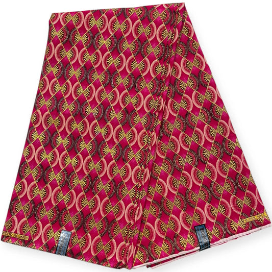 Wax Brillant Super Nice 6 Yards - Rose et Or Soumawax