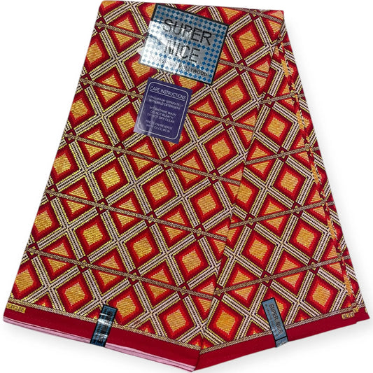 Wax Brillant Super Nice 6 Yards - Rouge et Or Soumawax