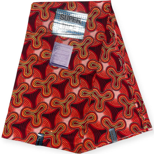 Wax Brillant Super Nice 6 Yards - Rouge et Or Soumawax
