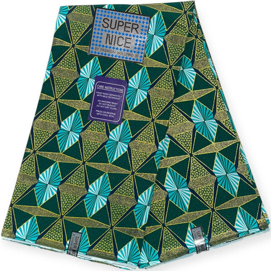 Wax Brillant Super Nice 6 Yards - Vert et Or Soumawax