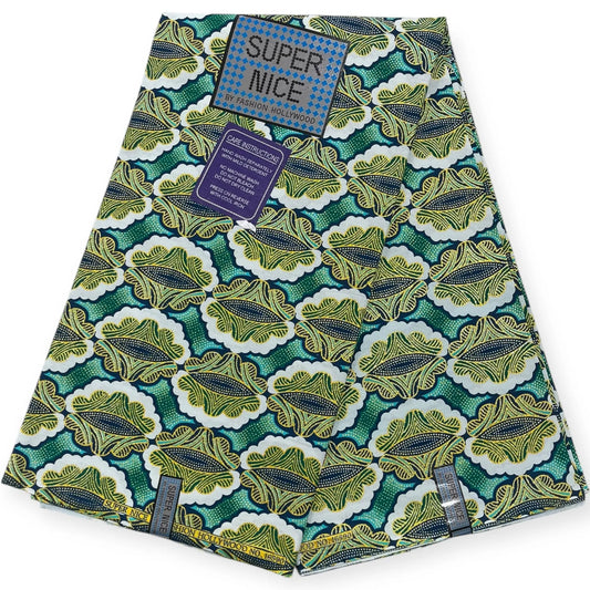 Wax Brillant Super Nice 6 Yards - Vert et Or Soumawax