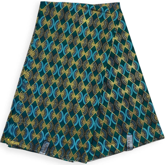 Wax Brillant Super Nice 6 Yards - Vert et Or Soumawax