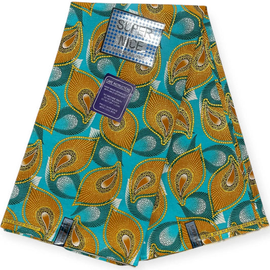 Wax Brillant Super Nice 6 Yards - Vert et Or Soumawax