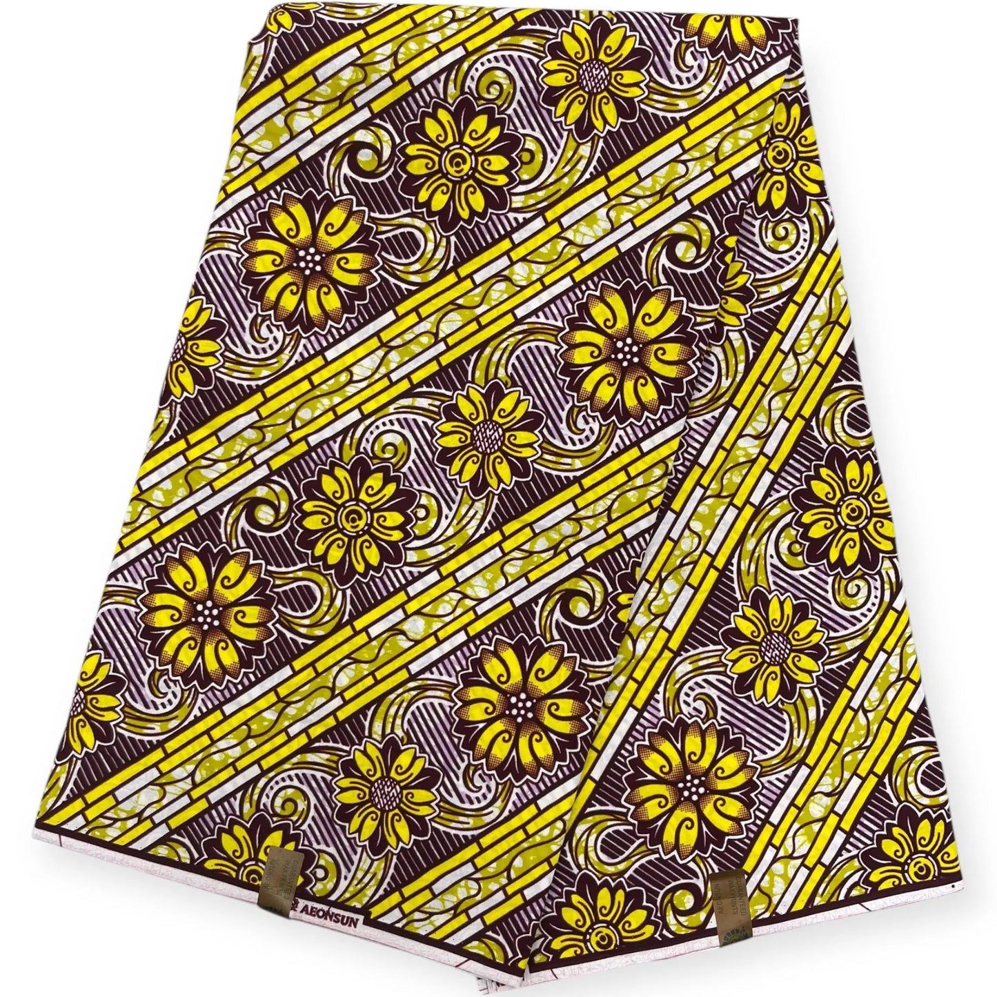 Wax Hitarget 6 Yards - 100% Coton - Jaune & Bordeaux Soumawax