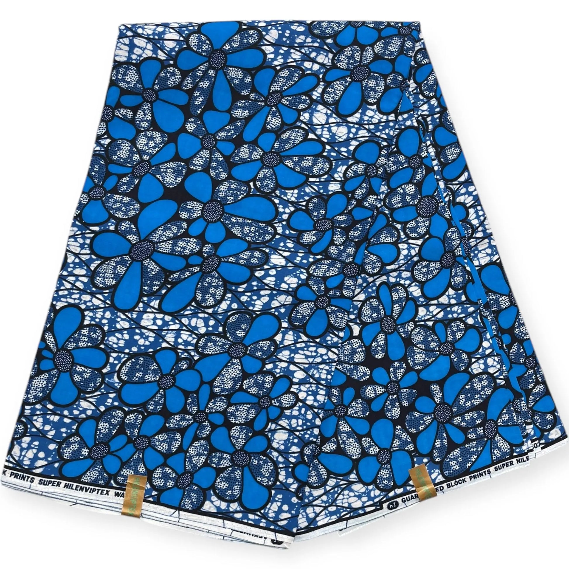 Wax Pagne Africain 6 Yards - 100% Coton - Bleu Soumawax