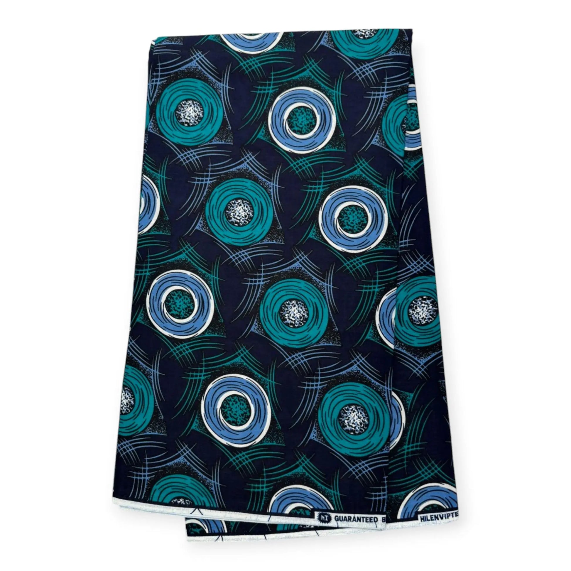 Wax Pagne Africain 6 Yards - 100% Coton - Bleu & Vert Soumawax