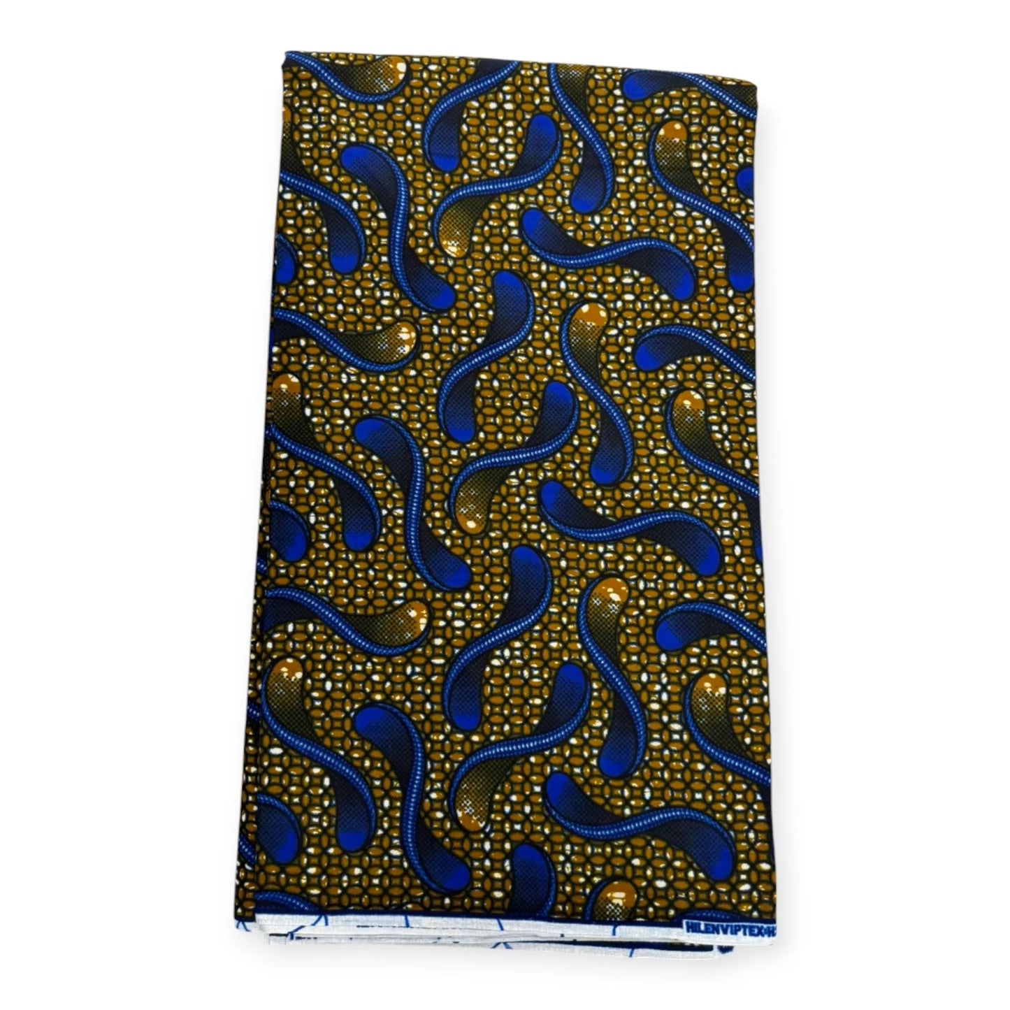 Wax Pagne Africain 6 Yards - 100% Coton - Marron & Bleu Soumawax