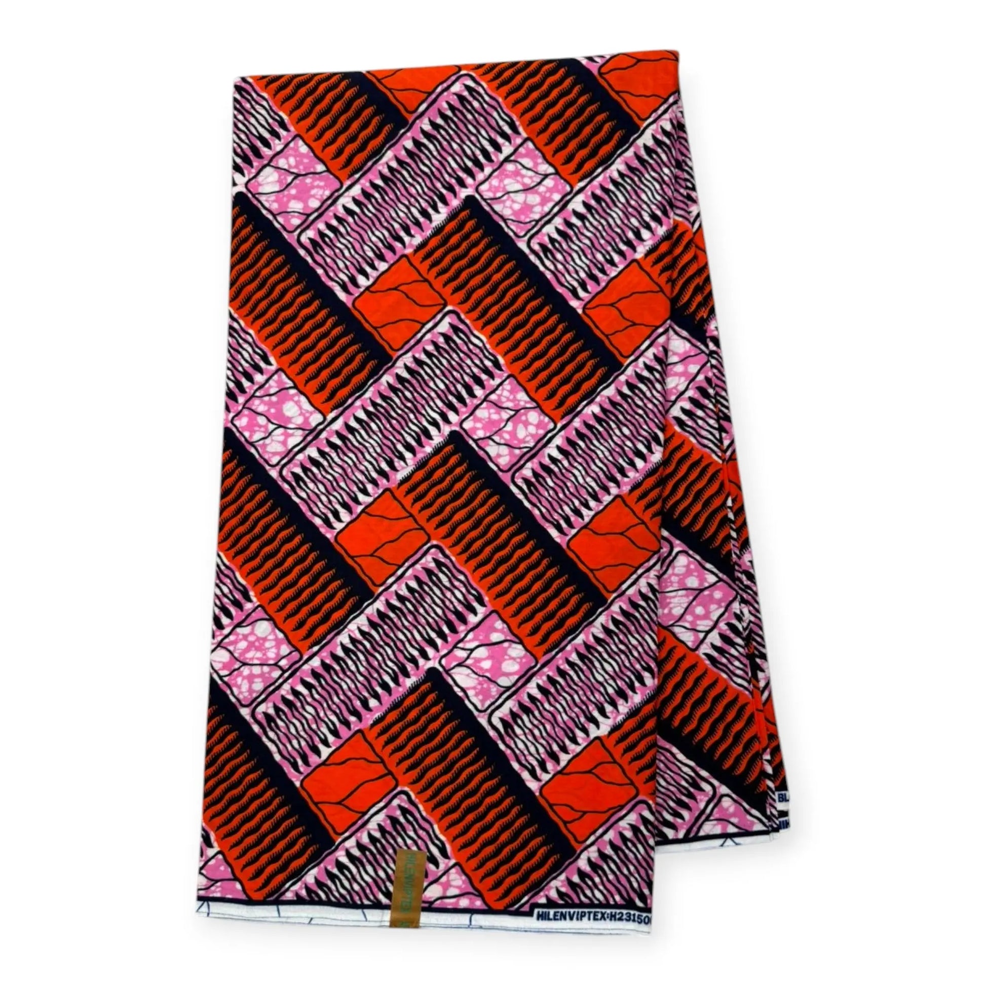 Wax Pagne Africain 6 Yards - 100% Coton - Rose & Orange Soumawax