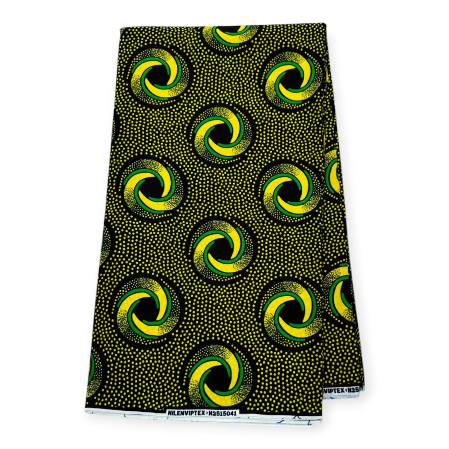 Wax Pagne Africain 6 Yards - 100% Coton - Vert & Jaune Soumawax