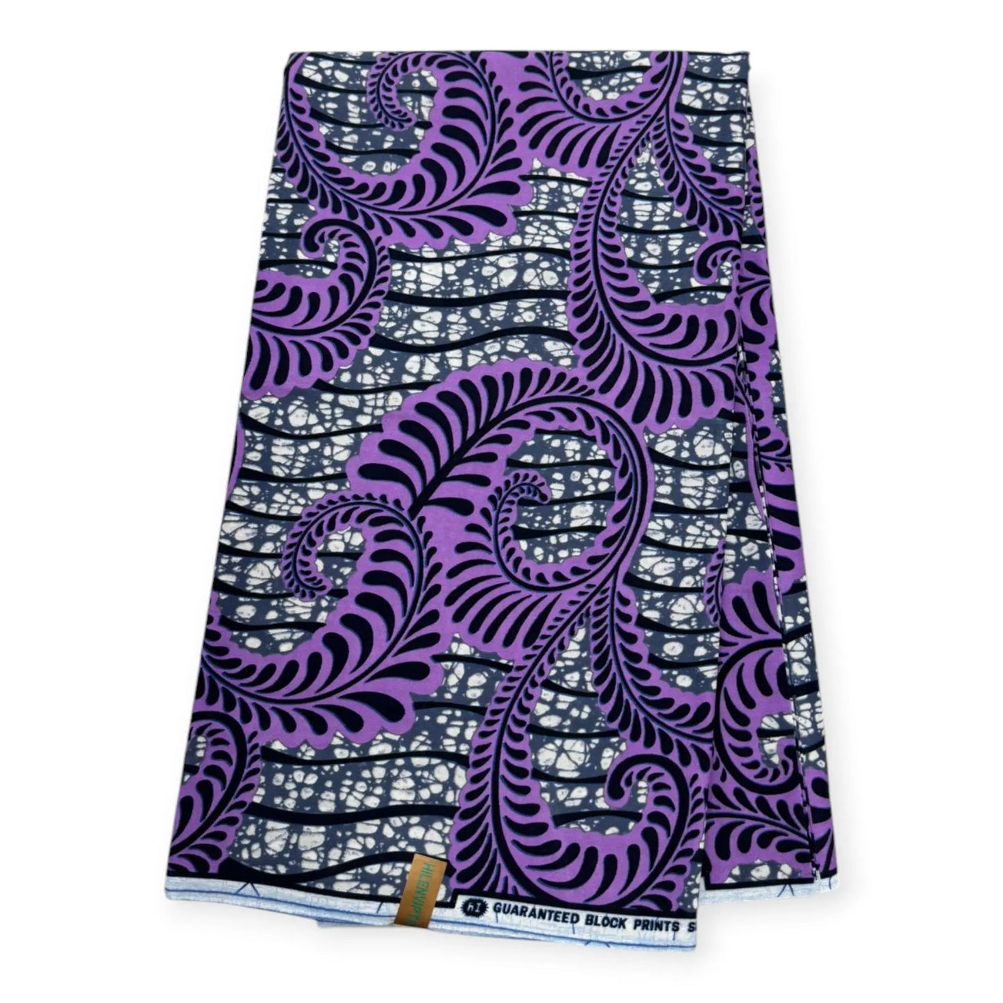 Wax Pagne Africain 6 Yards - 100% Coton - Violet & Gris Soumawax