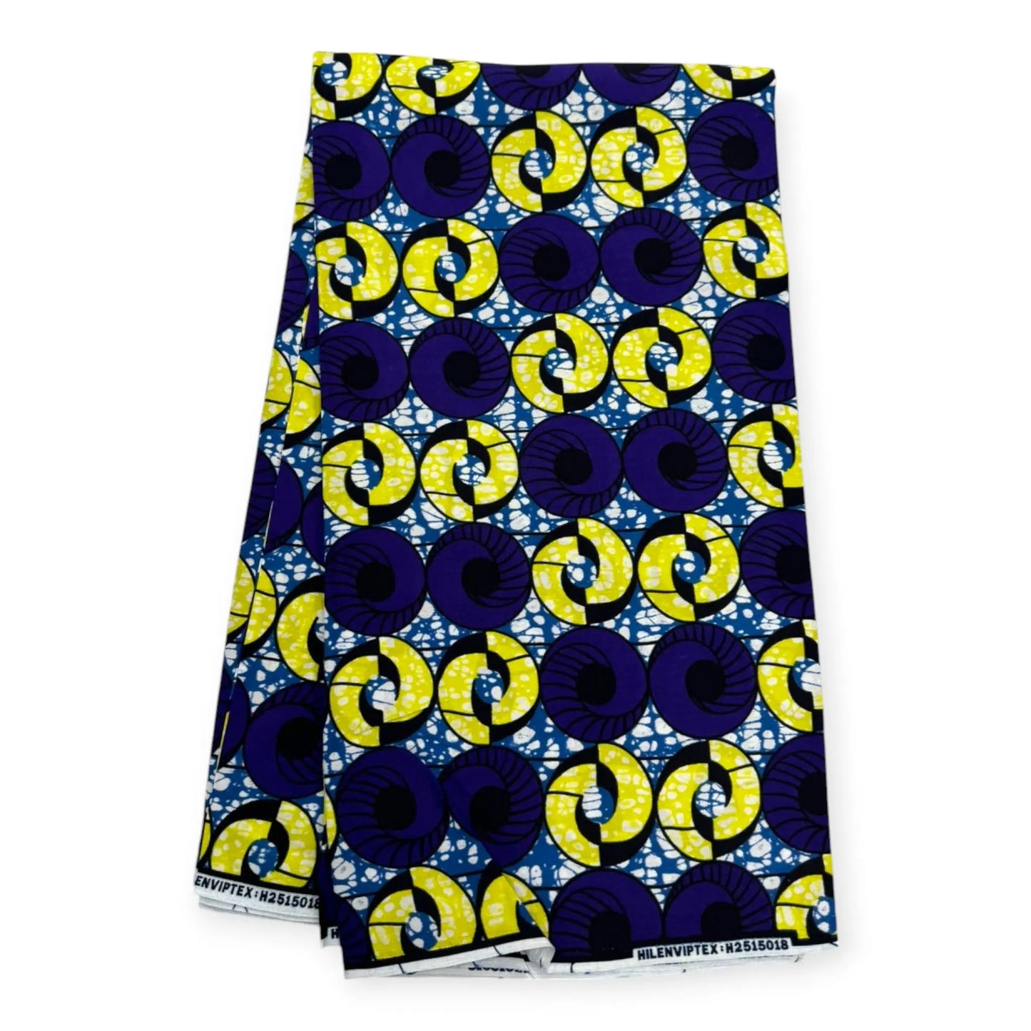 Wax Pagne Africain 6 Yards - 100% Coton - Violet, Jaune & Bleu Soumawax