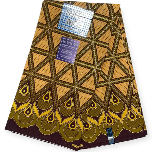 Wax Brillant Super Nice 6 Yards - Blanc, Noir et Or (Copie) Soumawax Soumawax