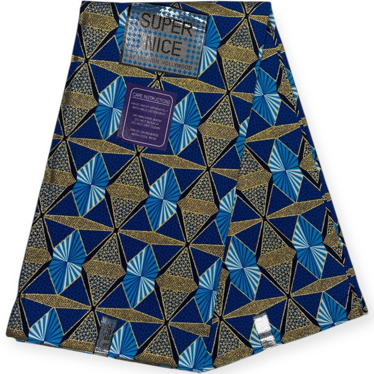 Pagne Wax Brillant Super Nice 6 Yards - Bleu - Soumawax Soumawax