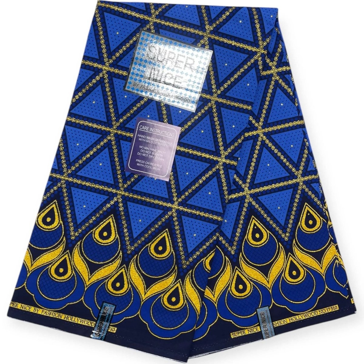 Wax Brillant Super Nice 6 Yards - Bleu et Or Soumawax Soumawax