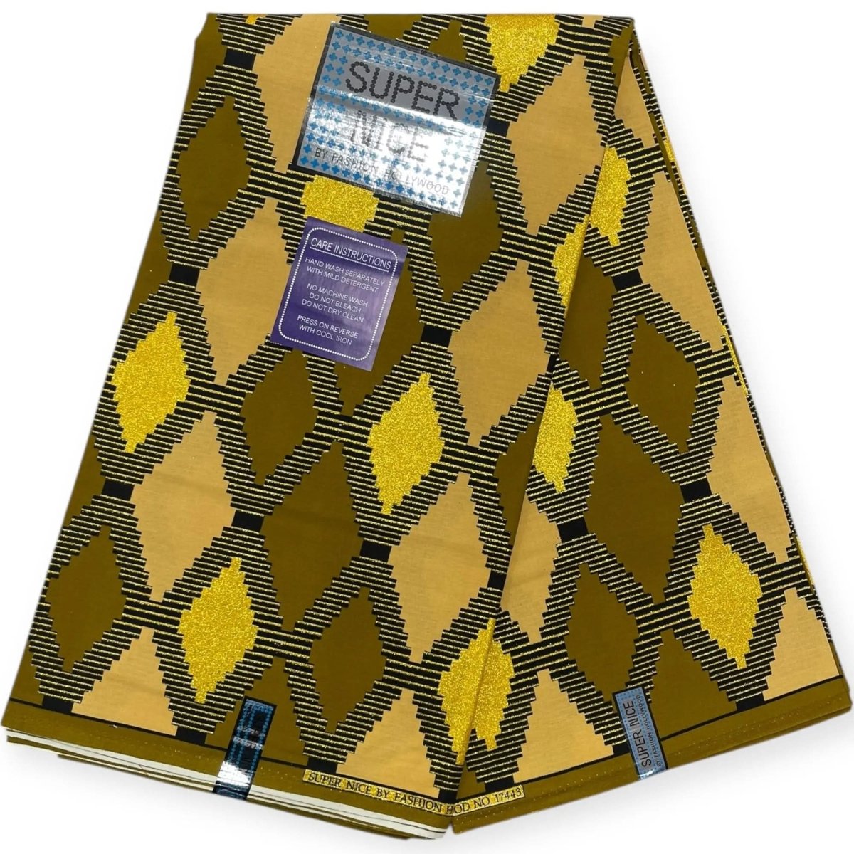 Pagne Wax Brillant Super Nice 6 Yards - Marron, Beige et Or - Soumawax Soumawax