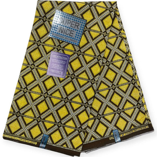 Wax Brillant Super Nice 6 Yards - Marron et Or Soumawax Soumawax