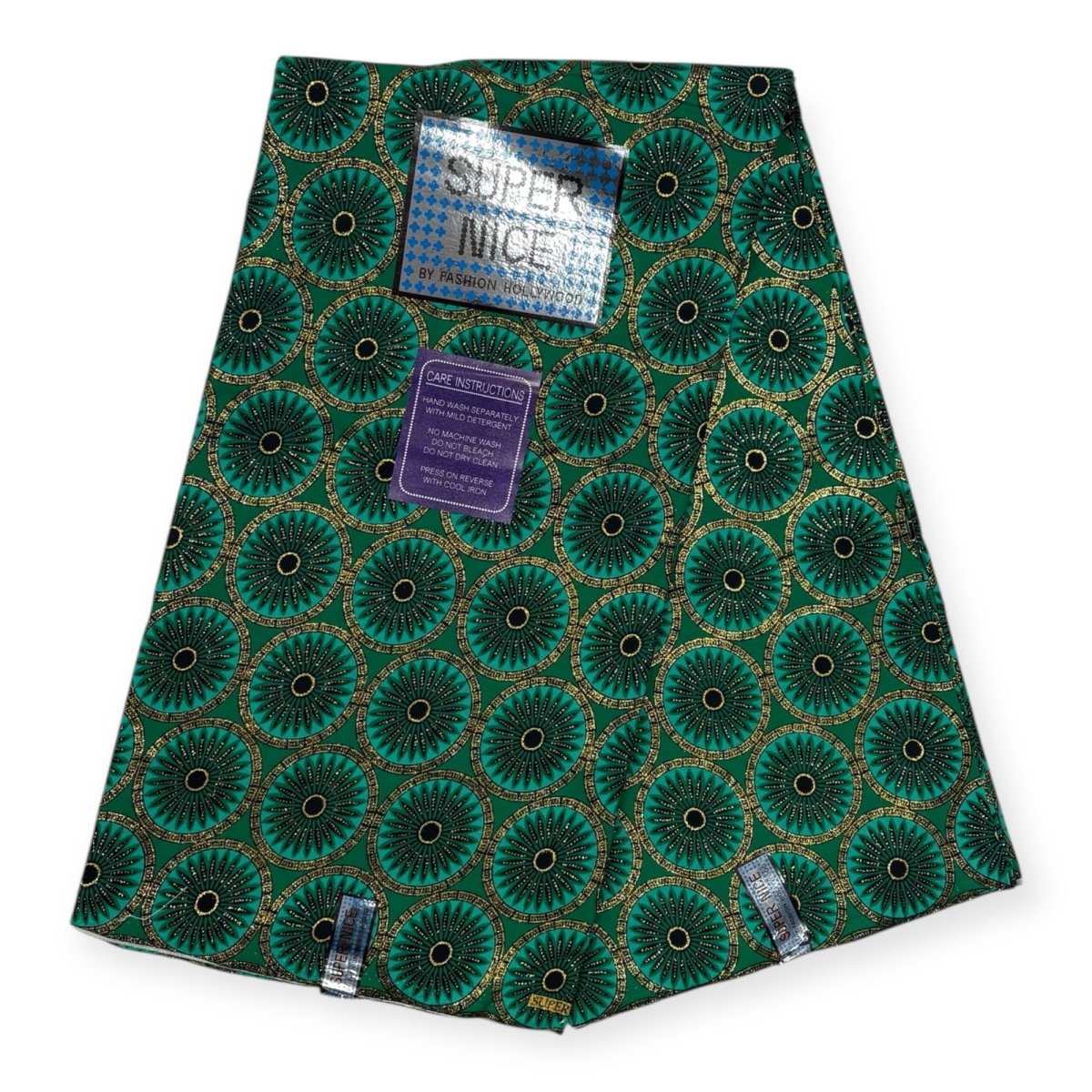 Pagne Wax Brillant Super Nice 6 Yards - Rose, Rouge, Bleu et Vert - Soumawax Soumawax